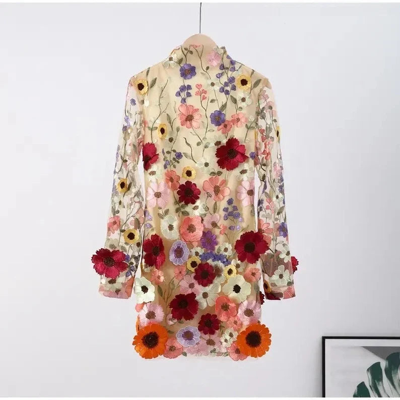 Nancy Flower Embroidered Dress for Women Wedding Guest Look
