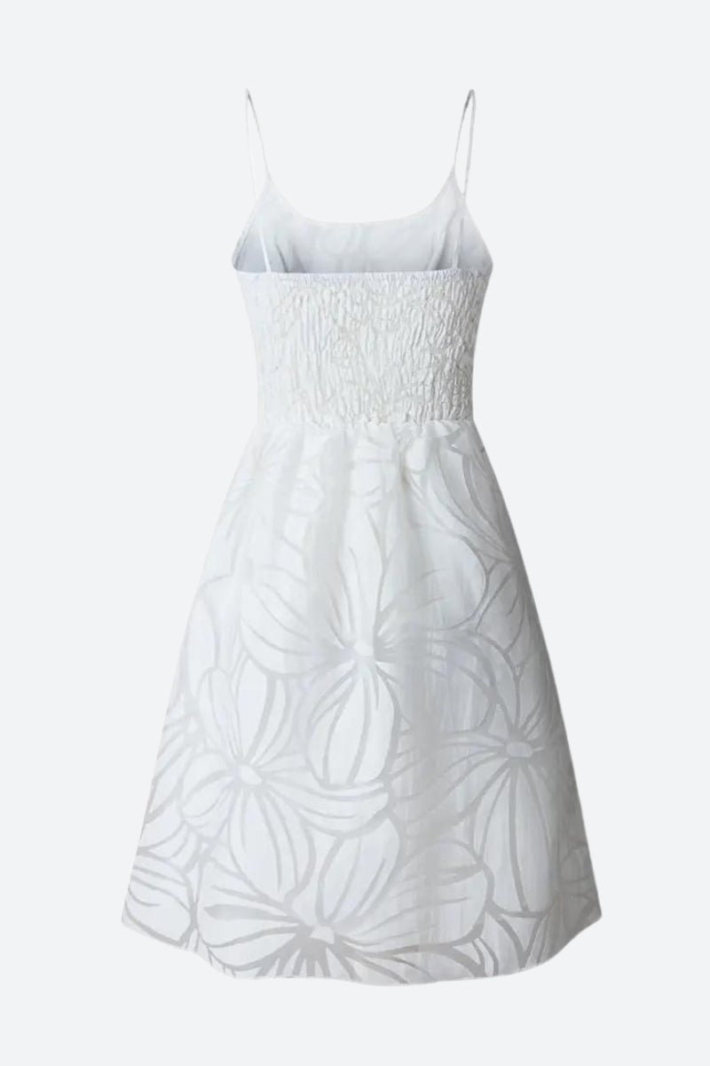 Botanical Ruffled Mini Dress