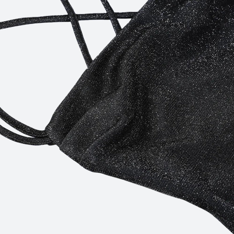 Backless Glitter Mini Dress