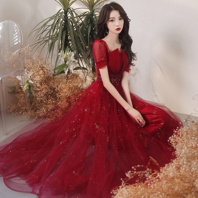 Kissnovaa - Gorgeous Burgundy Ball Gowns