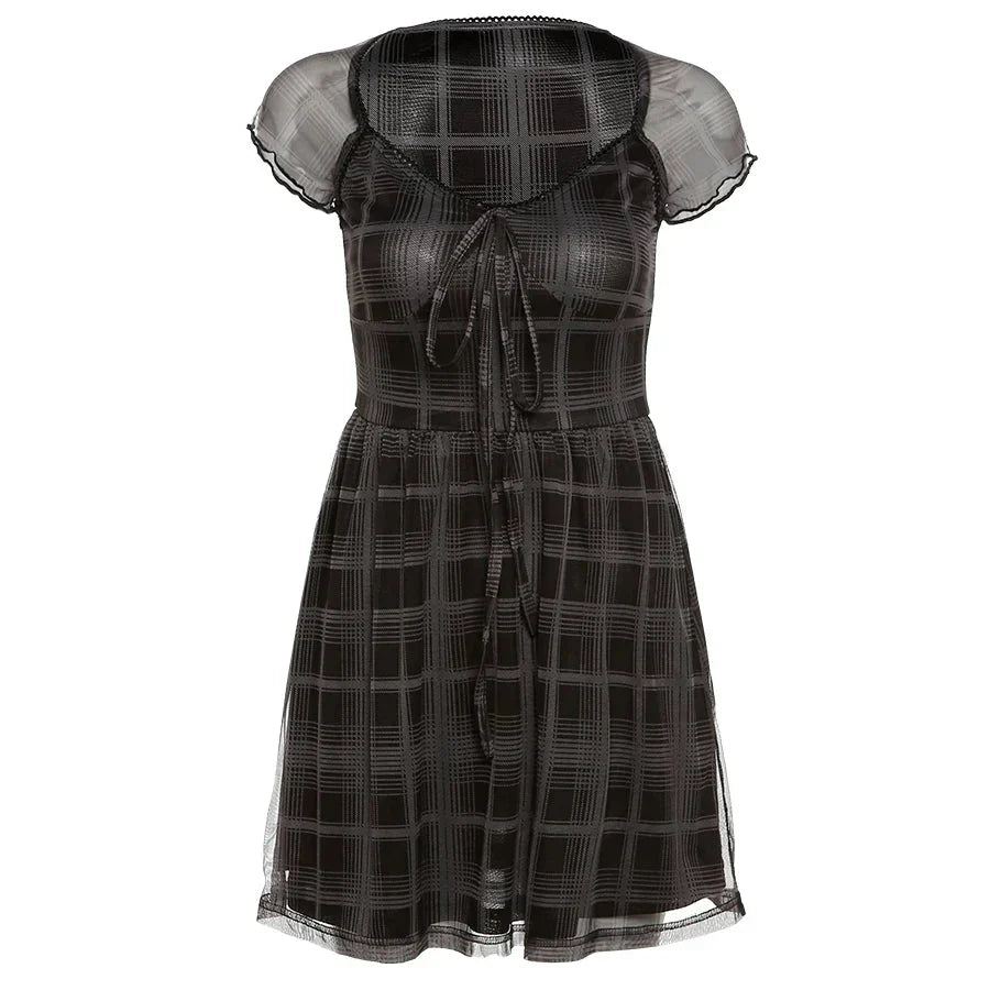 Plaid Goth Mini Dress