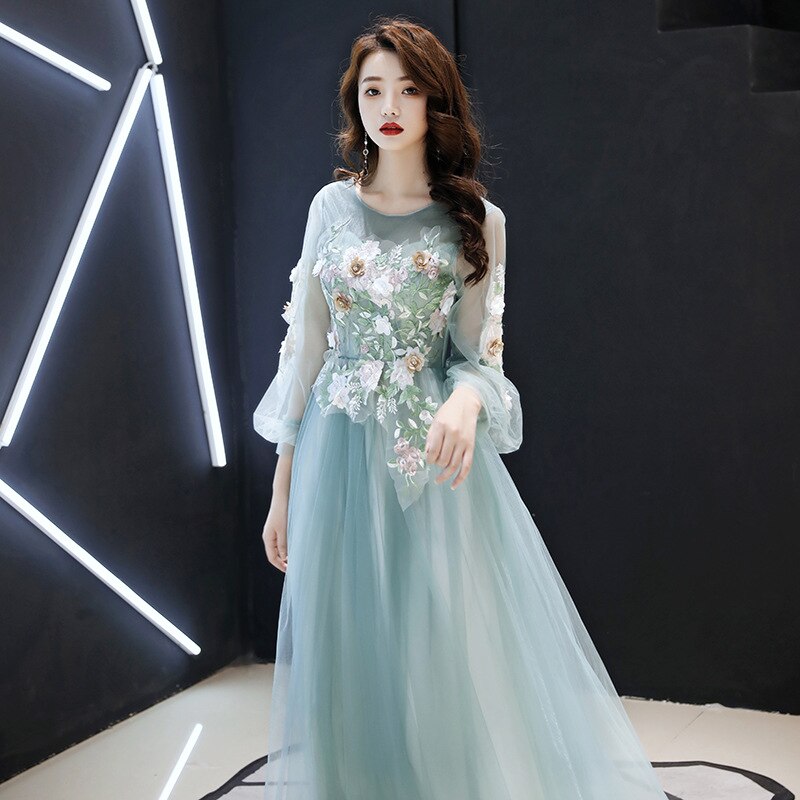 Kissnovaa - Green Fantasy Fairy Prom Dresses Summer Wedding Dresses