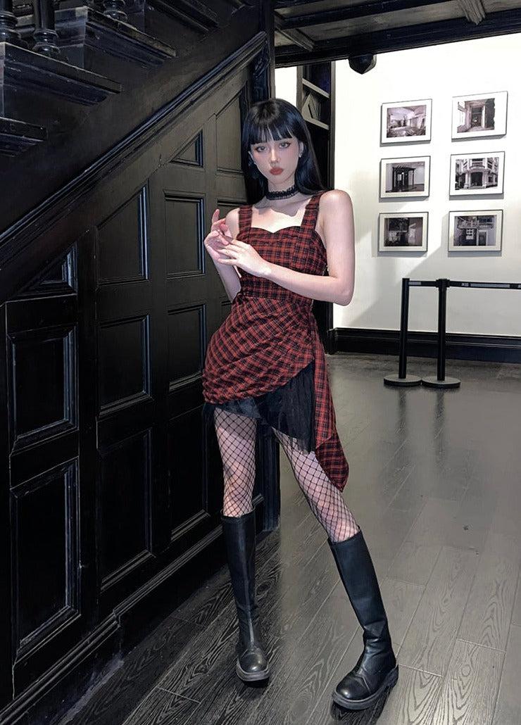 Plaid Grunge Mini Dress