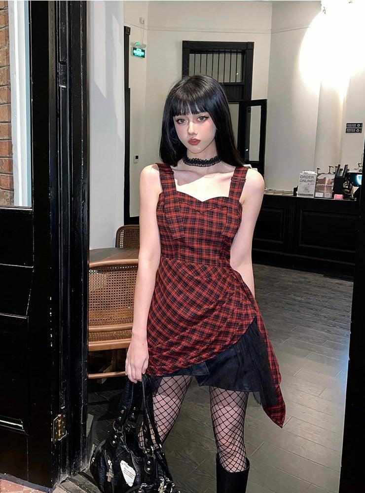 Plaid Grunge Mini Dress