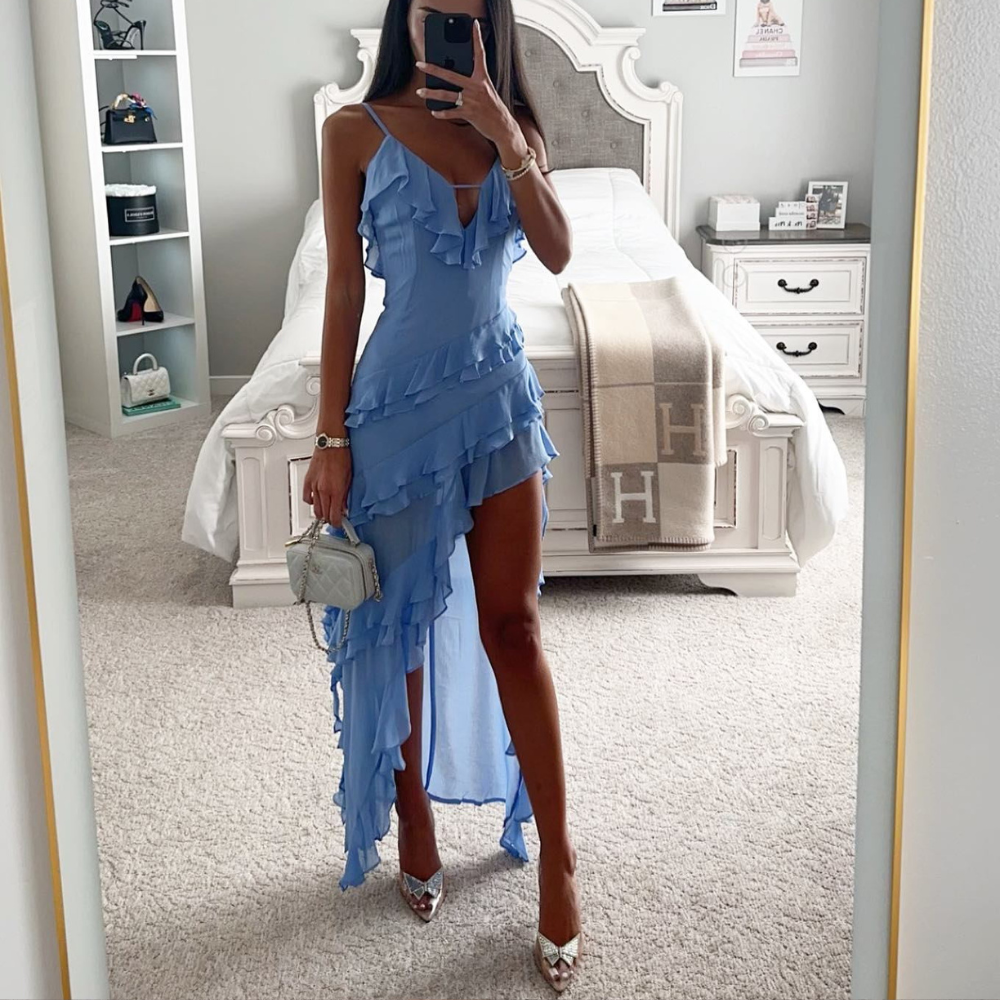 Exclusive Elena Premium Chiffon Midi Dress Boutique Collection