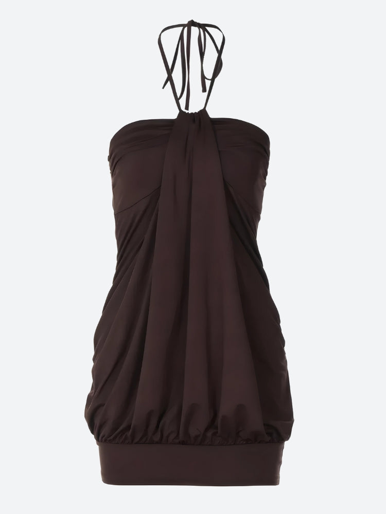 Neck Halter Mini Dress