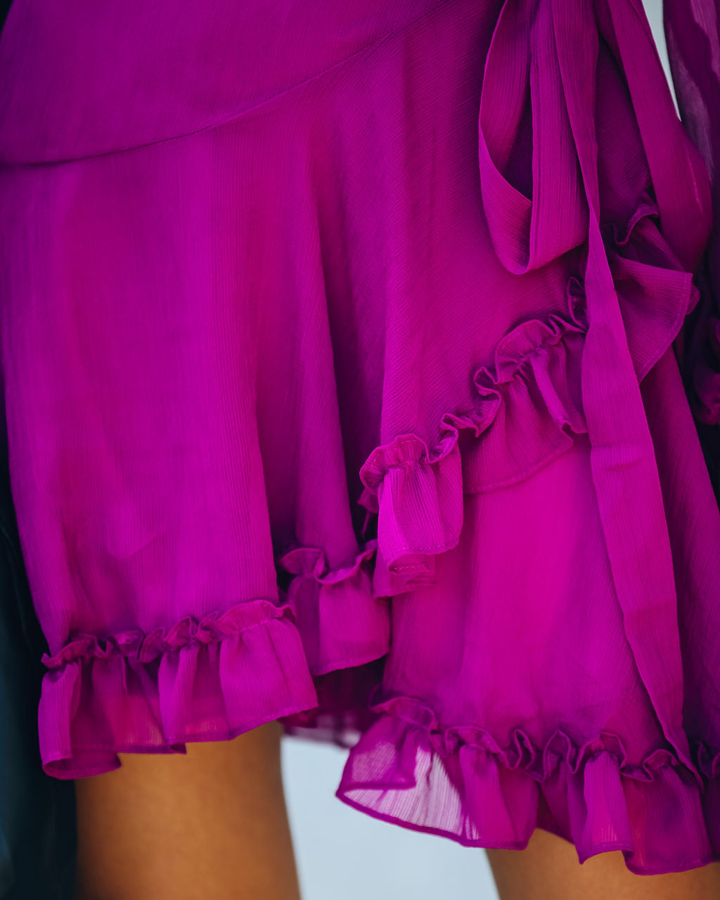 With Away Me Ruffle Wrap Dress Berry