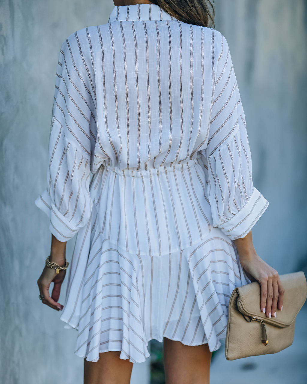 Striped Hina Button Down Shirt Dress