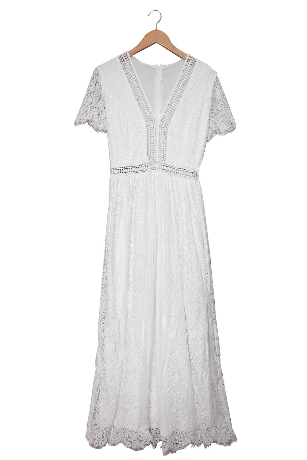 With Away The Breeze Lace Midi Dress