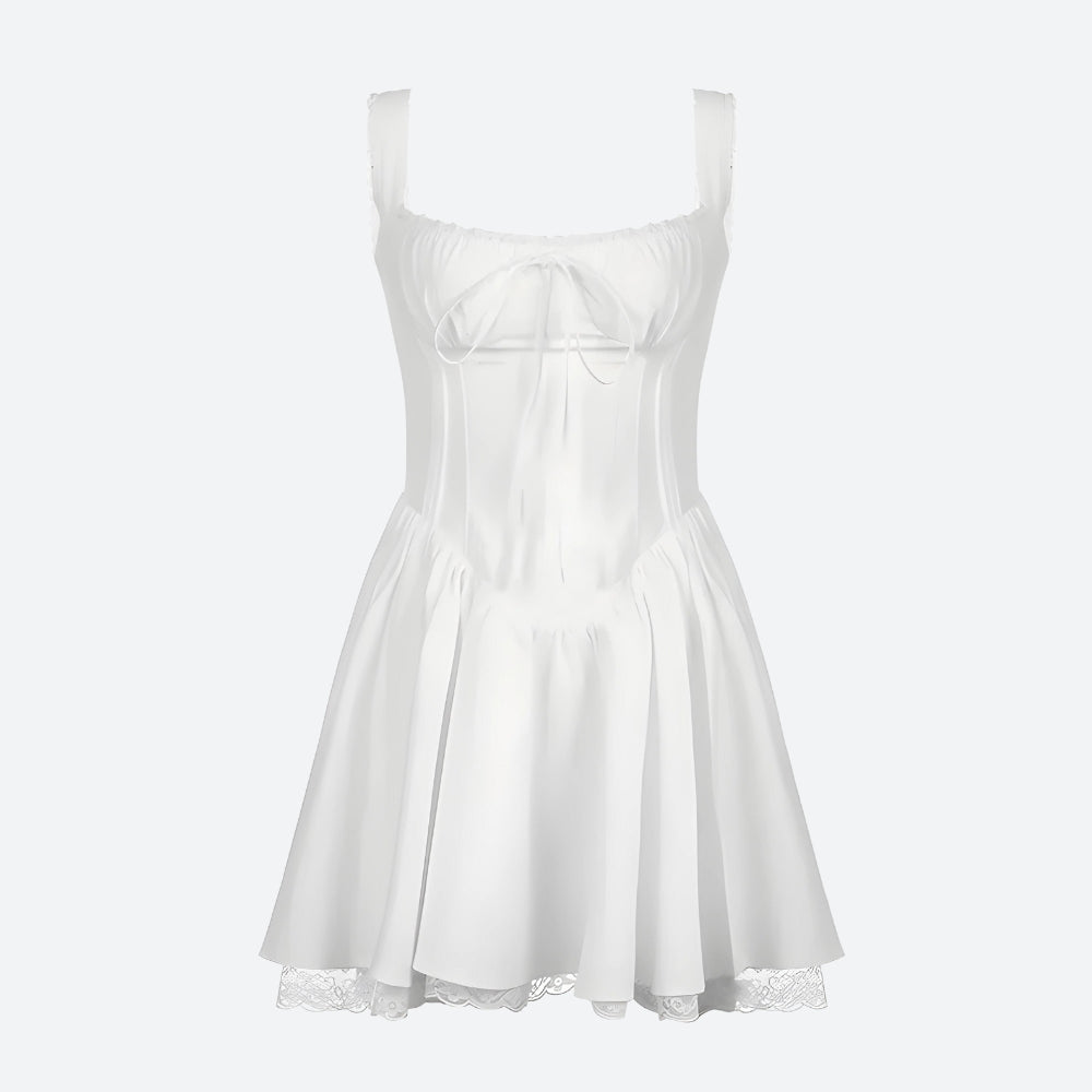 Ruffled Lace Corset Mini Dress