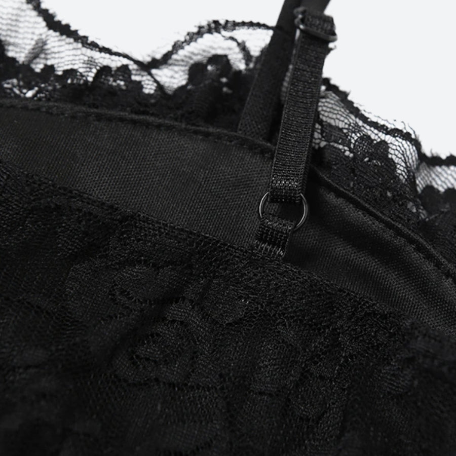 Sheer Lace Mini Dress