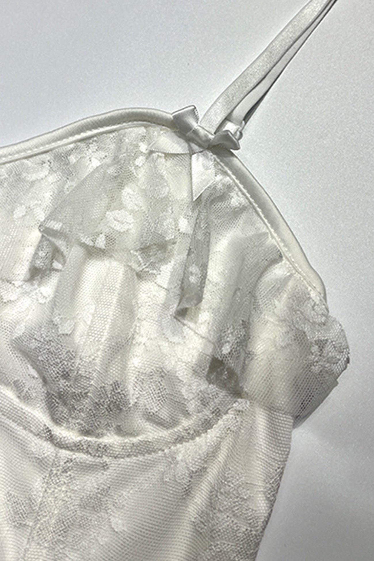 Tiered Lace Ruched Cami Dress
