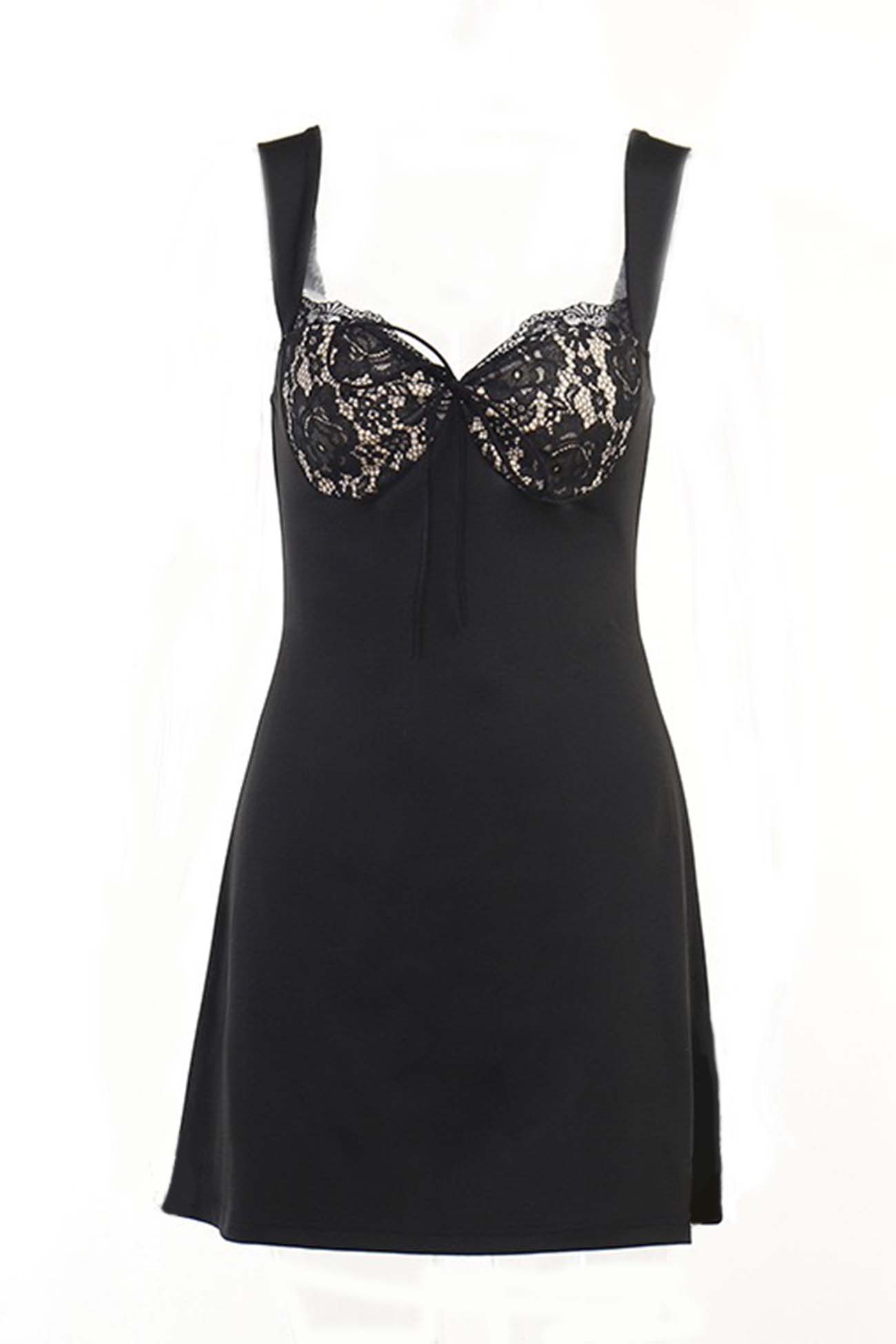 Patchwork Lace A-line Strappy Mini Dress