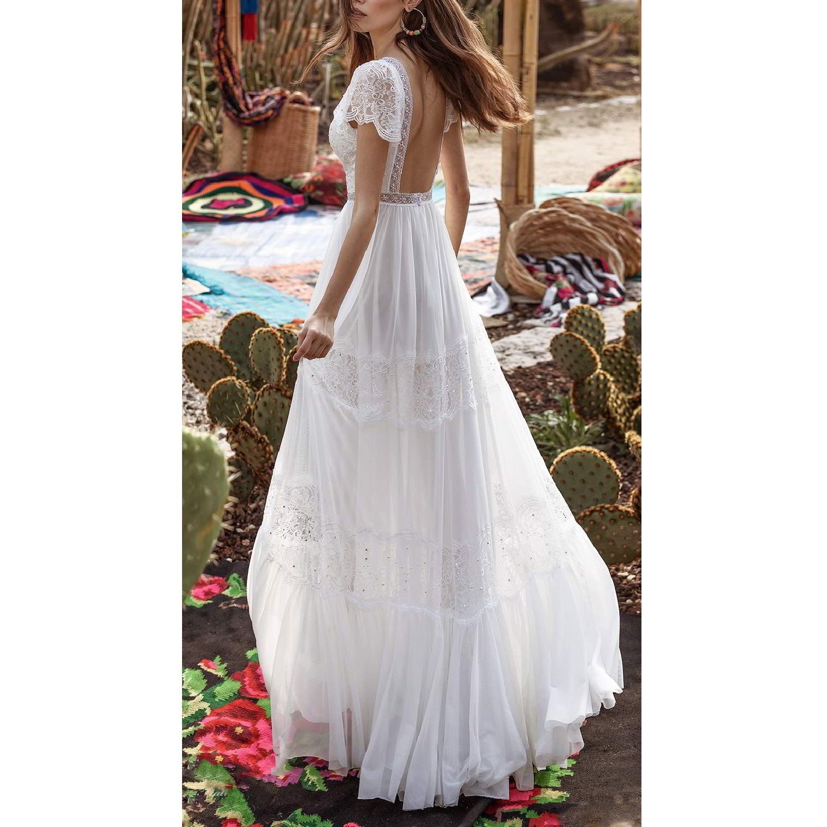 Kissnovaa - Easygoing Brand Sleeveless V-Neck Dress