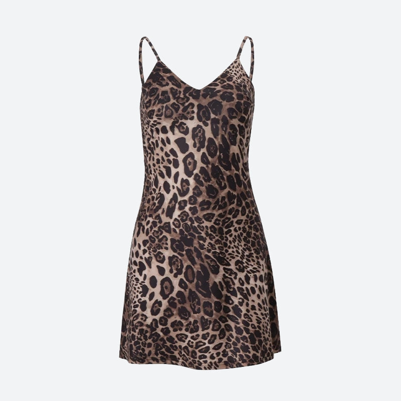 Backless Leopard Mini Dress