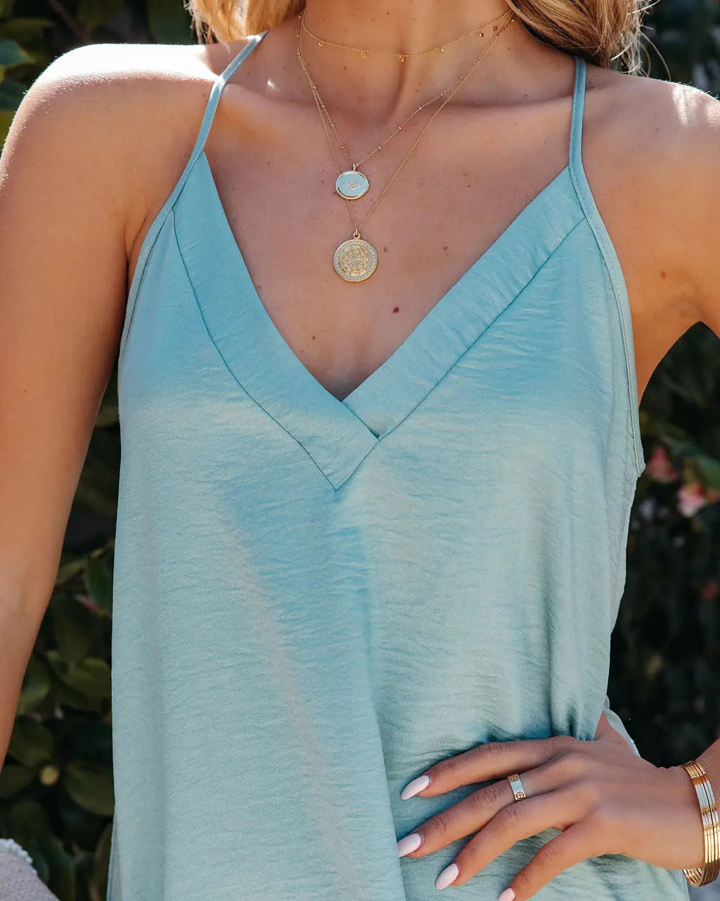 Satin Madisyn Racerback Dress Mint