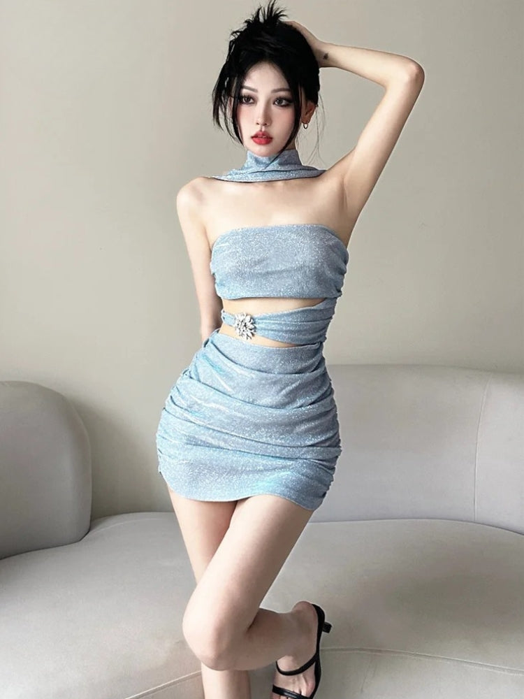 Glitter Mermaidcore Mini Dress
