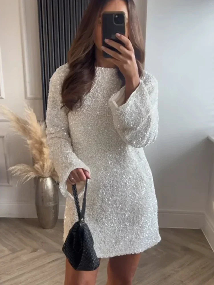 Chic Nahir Mini Dress with a Contrasting Bow At the Back Elevated Occasion Wear