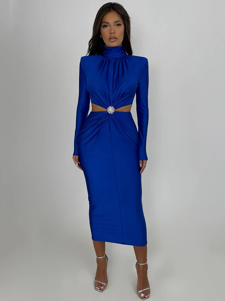 2024 Graceful Hollow Out Maxi Evening Dress Cut Out Dresses
