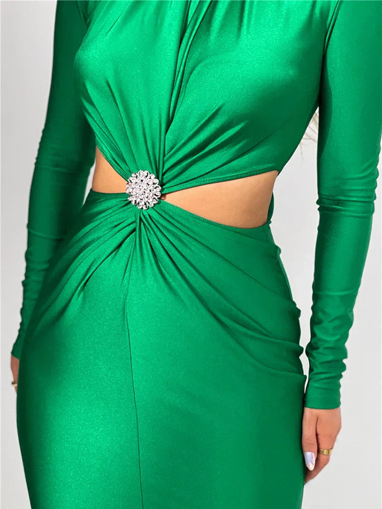 2024 Graceful Hollow Out Maxi Evening Dress Cut Out Dresses