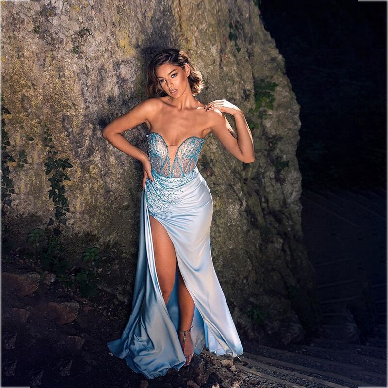 Kissnovaa - New Summer New Easygoing Light Purple Sequins Sexy Prom Dresses