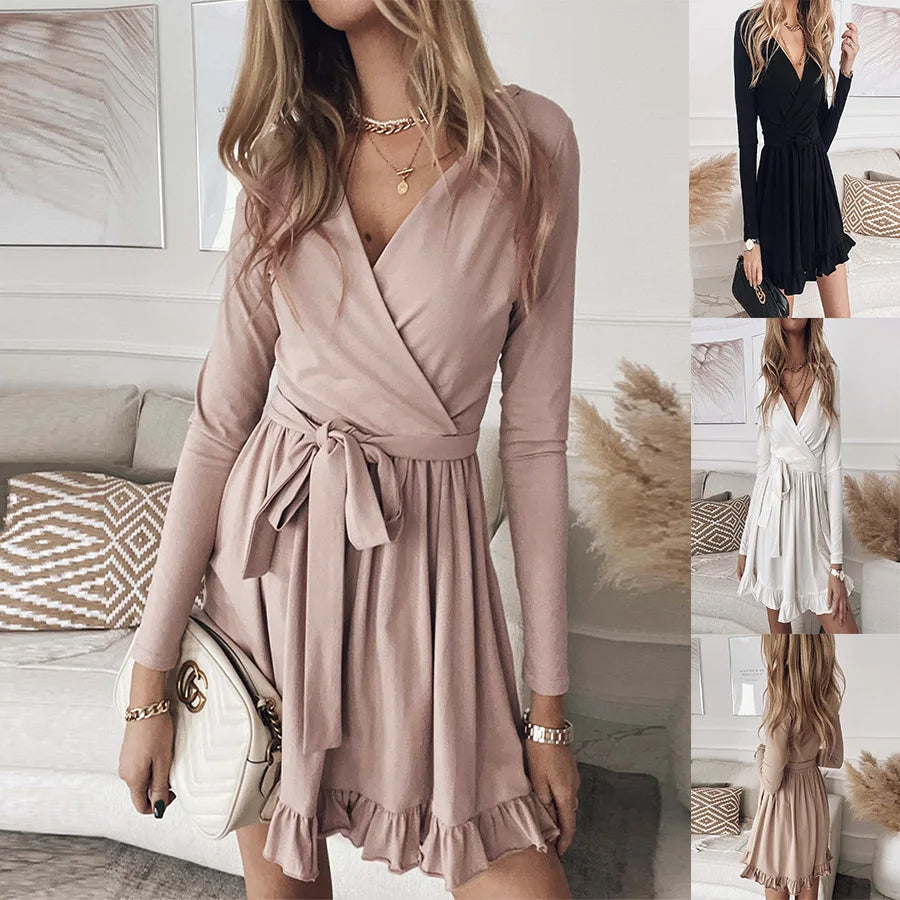 Maxi White Laceup Long Ruffled Relaxed Midi Dresses