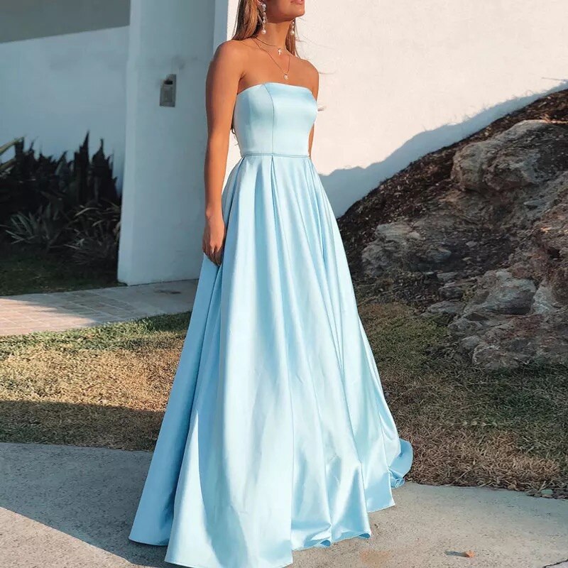 Kissnovaa - New Style Prom Dresses Sexy Strapless Party Evening Gowns