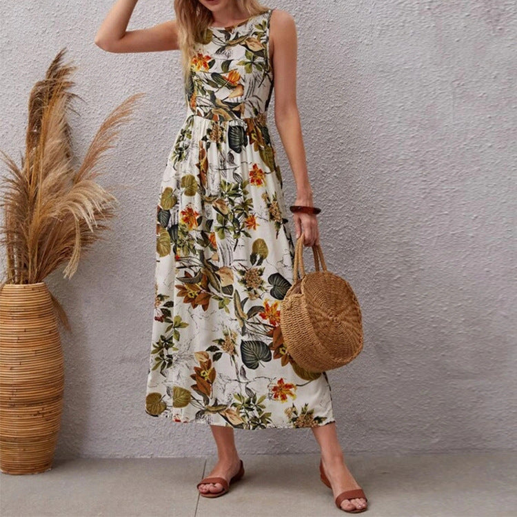 Lester Flower Smocked Midi Dress