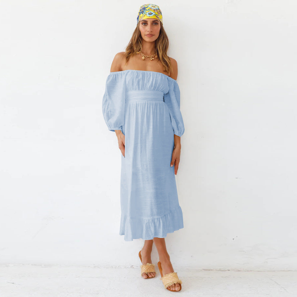 Puff Samantha Sleeve Midi Dress French Blue