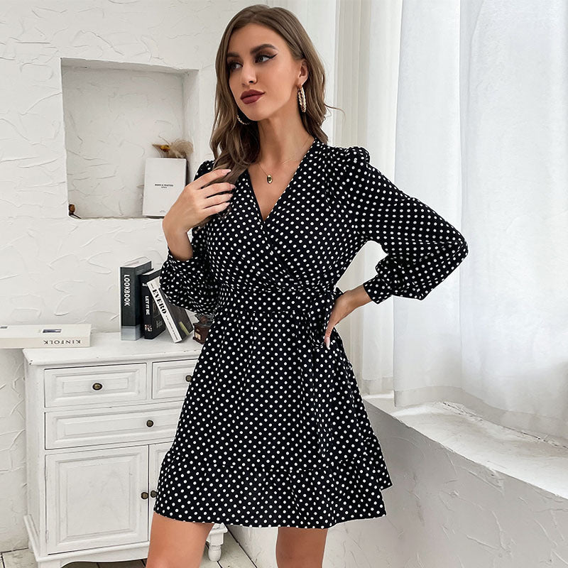 Polka Leyla Dot Shimmer Dress Black