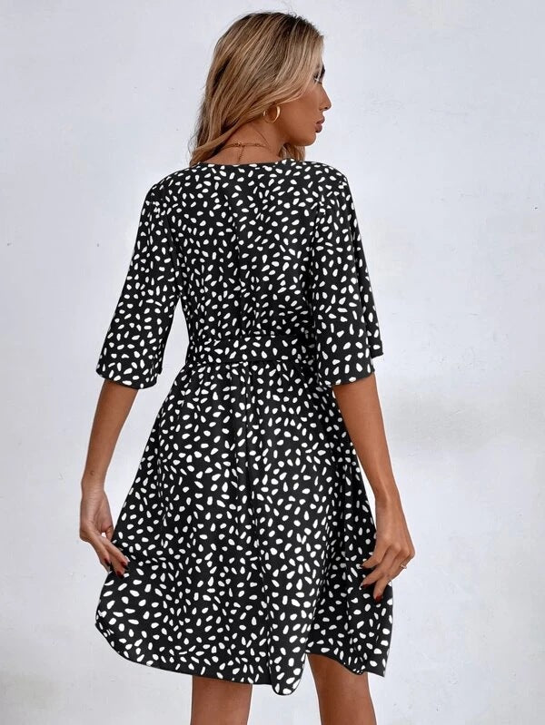 Wonder I Textured Button Down Dress
