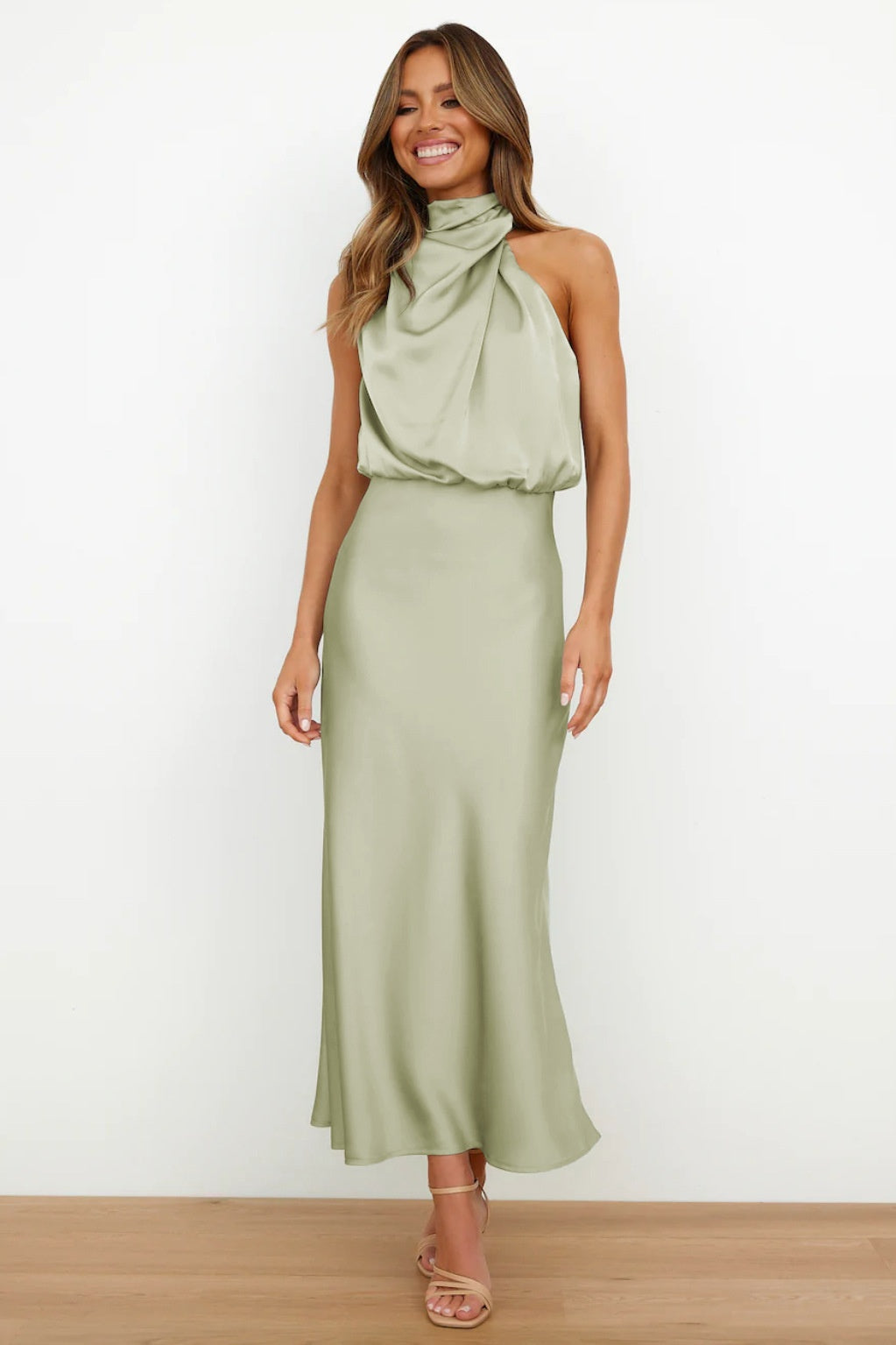 Laura Exclusive Maxi Dress Light Green Premium Edit
