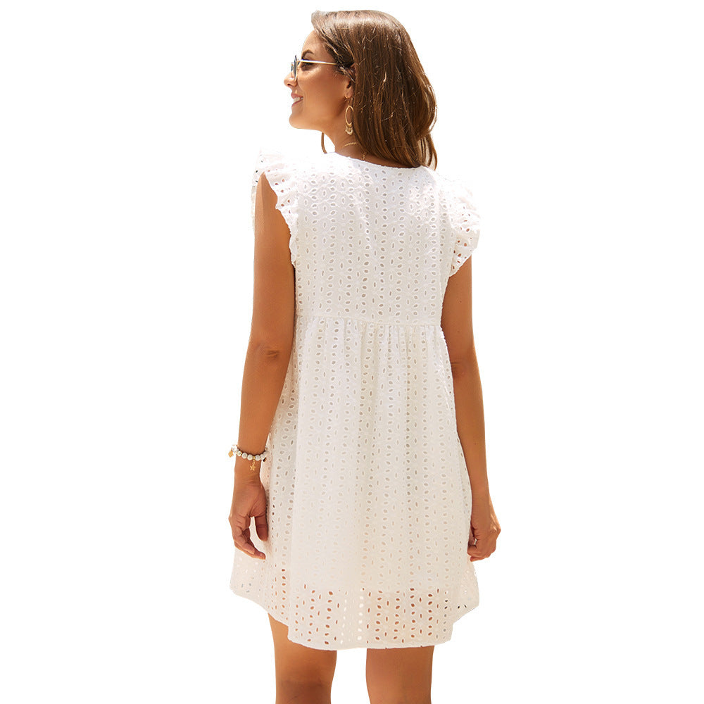 Cotton Hart Pocketed Eyelet Midi Dress FINAL