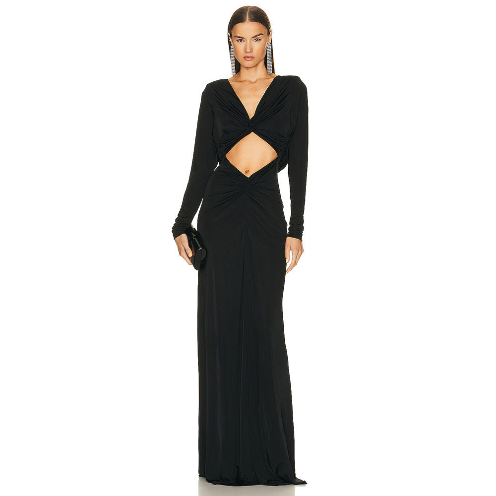Sleeved Long Twisted Cropped Dress Dress Winter