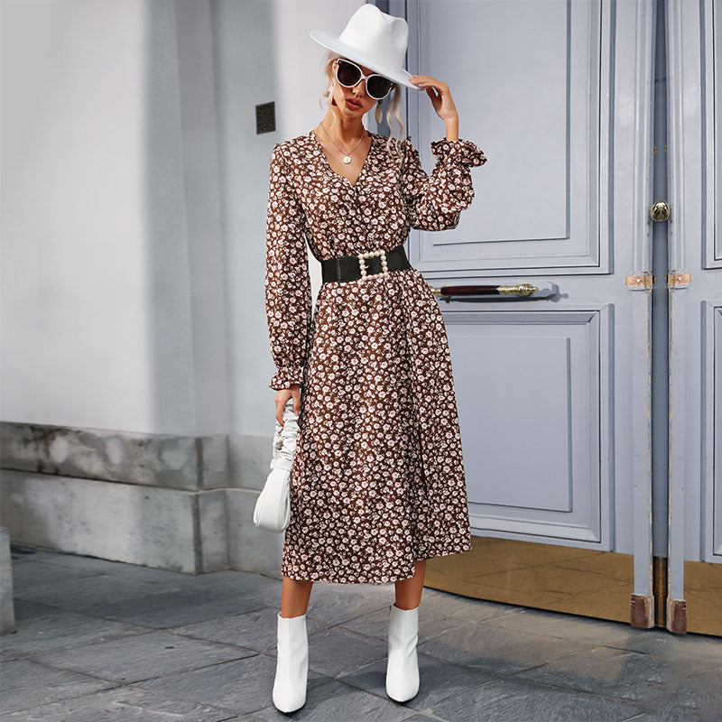 Reno Pocketed Flower Smocked Midi Dress FINAL