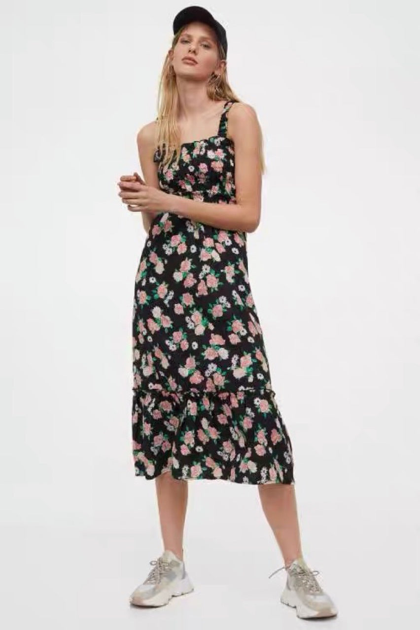 Charmaine Botanical Halter Midi Dress FINAL