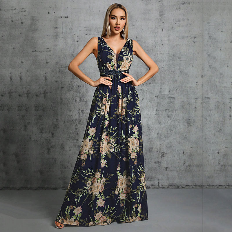 Evening Dress Sexy Deep V Plunge neck Backless Graceful Stylish Dress Cocktail Party Prom Formal Dress