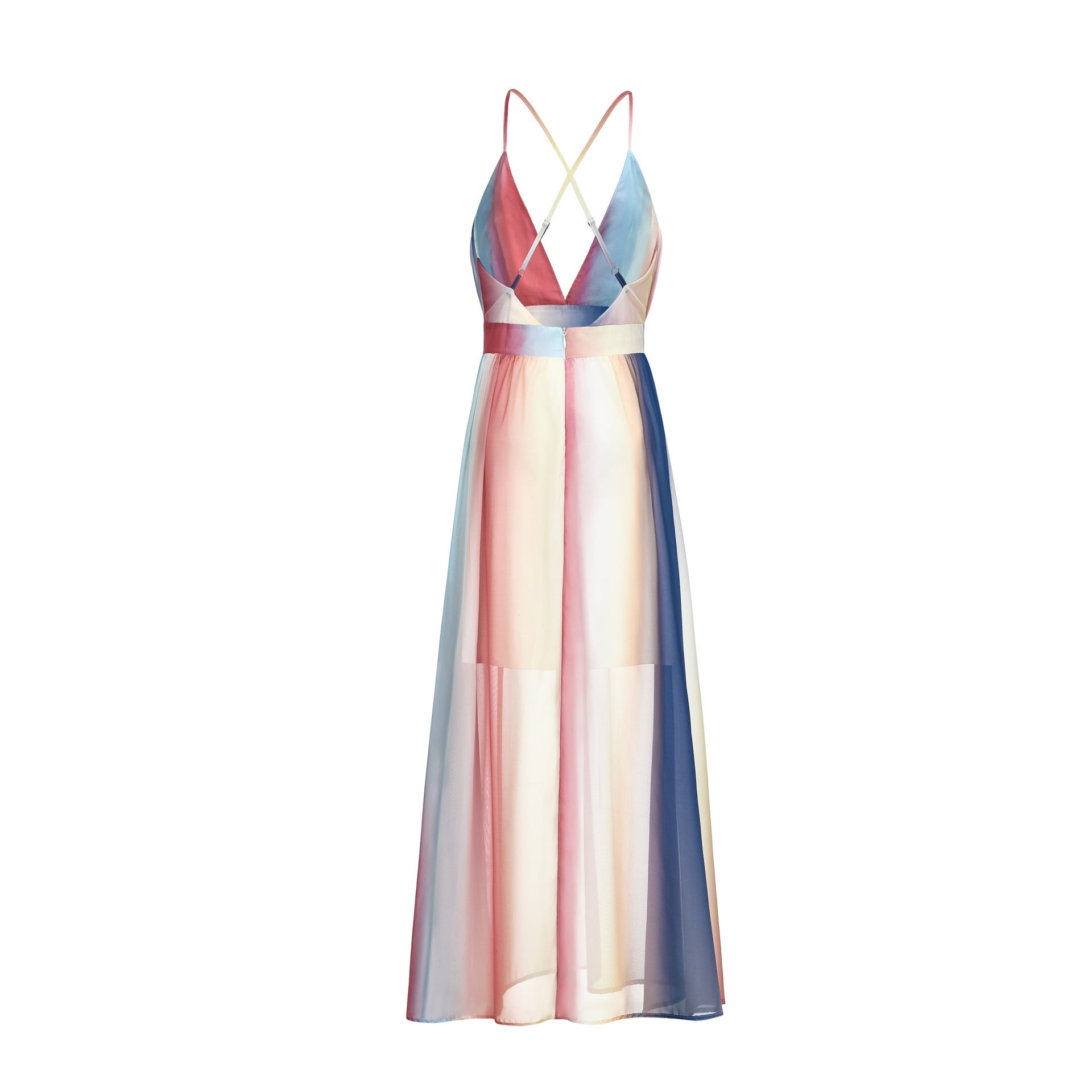 Striped Zyva Chiffon Tie Midi Dress