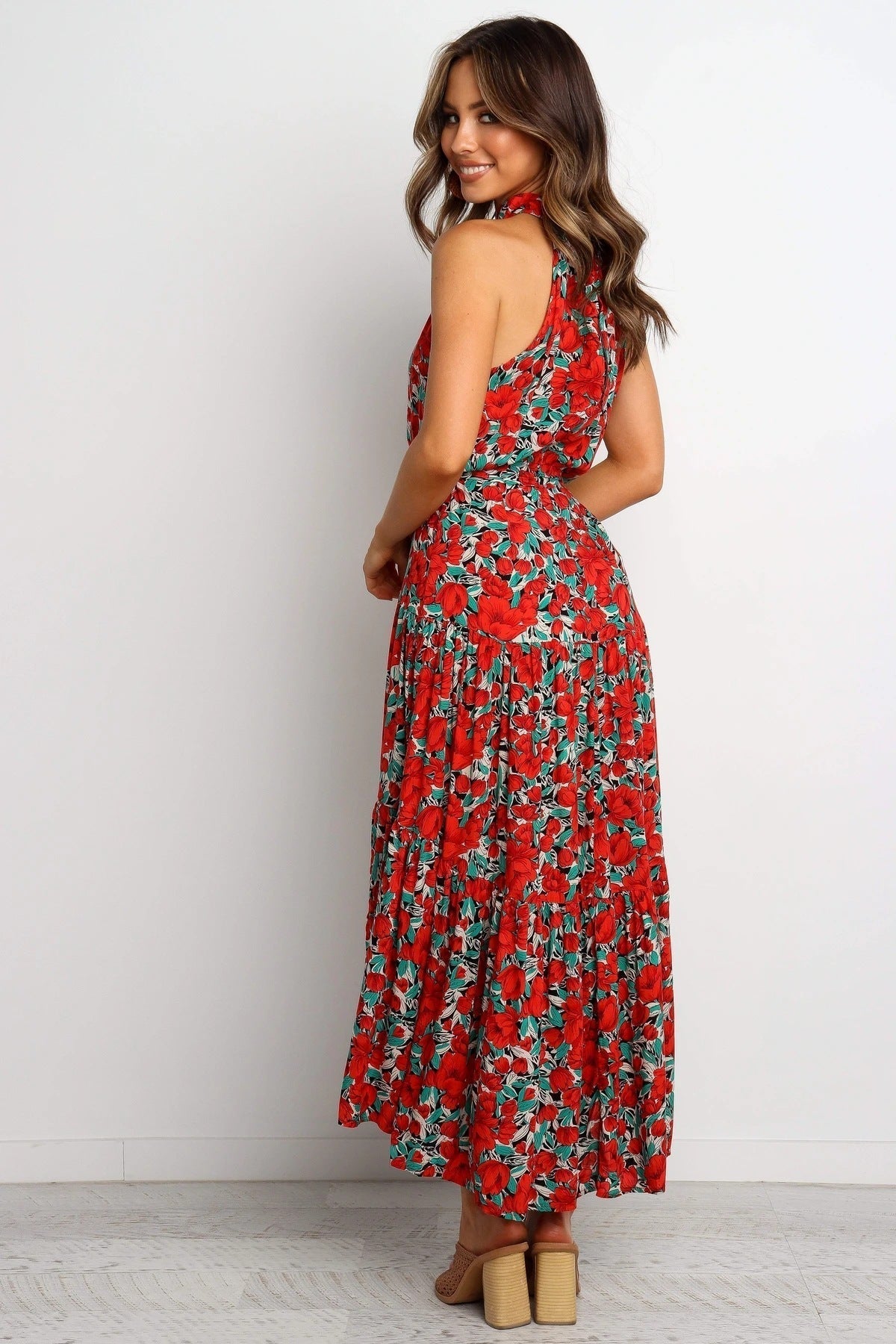 Know It All Botanical Pleated Midi Dress