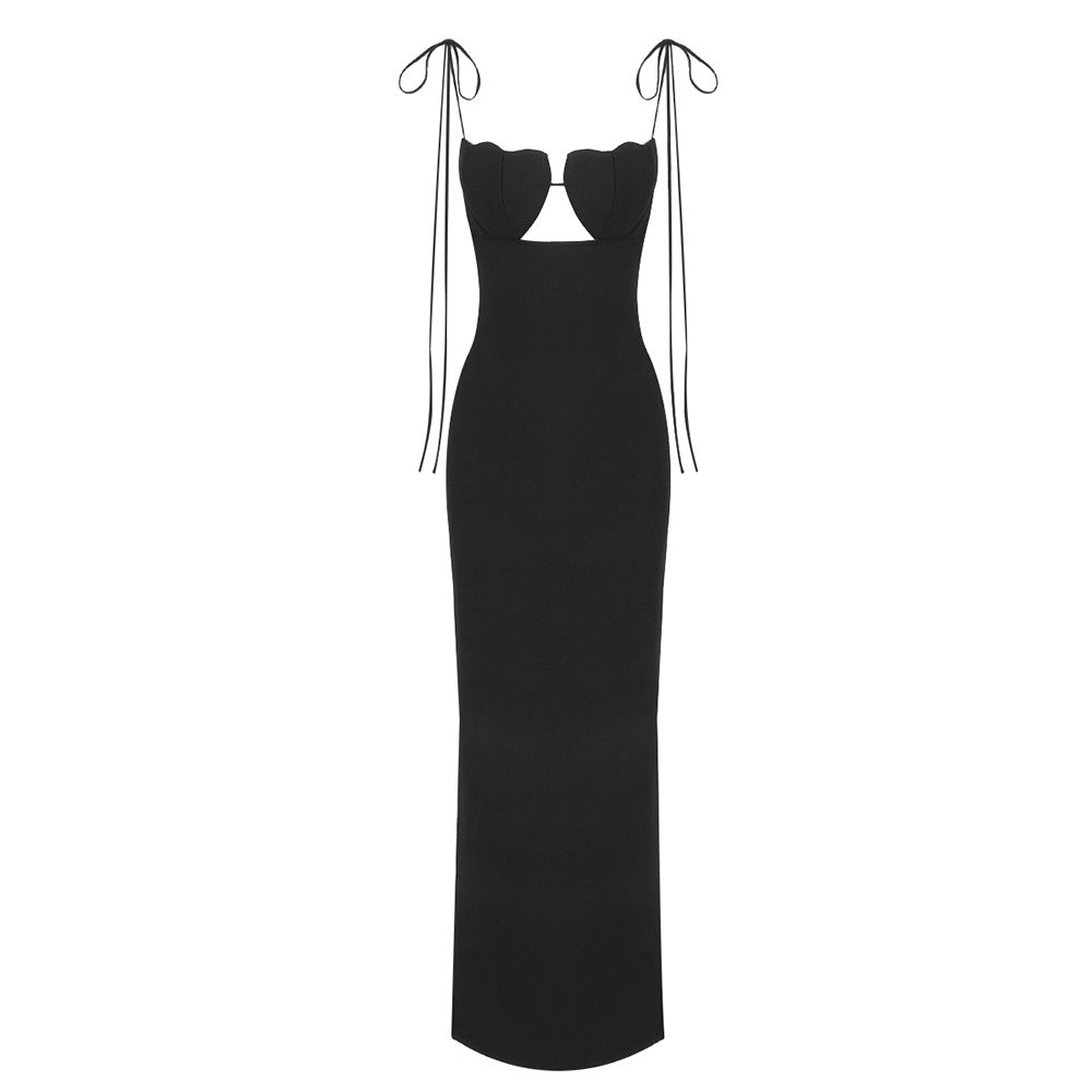 Chest Shell Cup Strap Dress Dress Backless Wearable