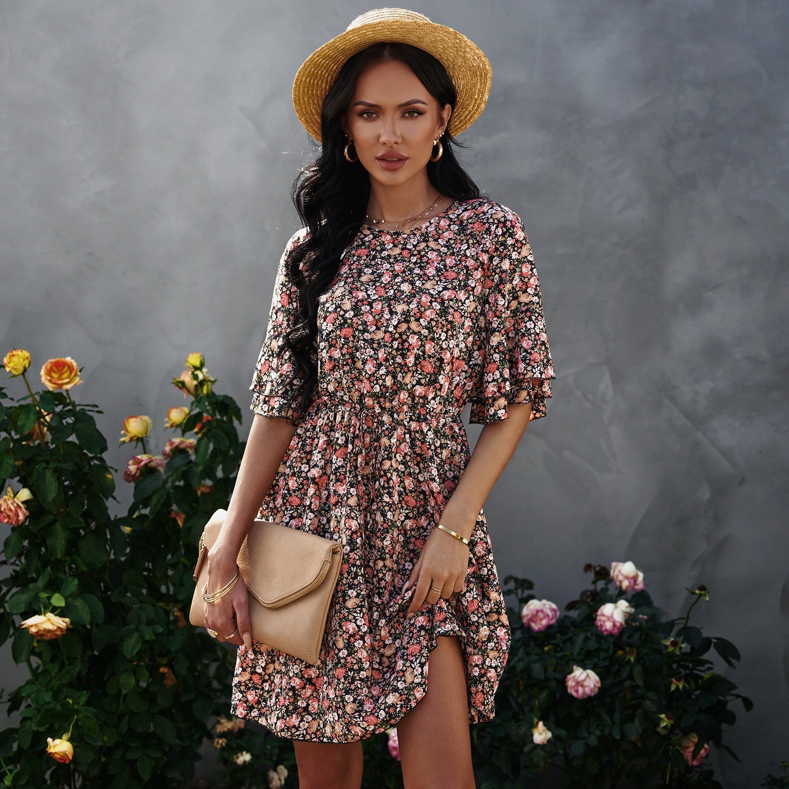 Lainie Botanical Tie Dress
