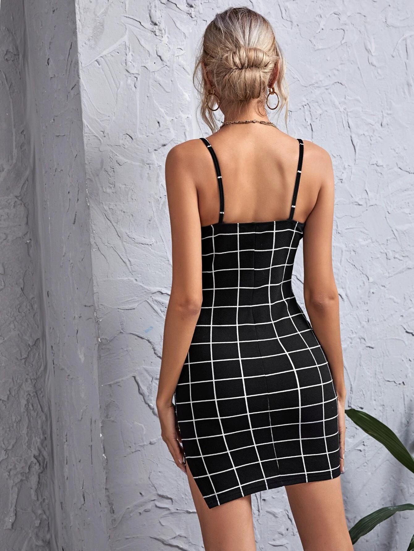 Fab So Sleeveless Plaid Mini Dress