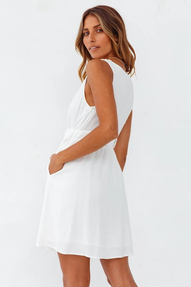 Cotton Francis Pocketed Button Down Shirt Dress
