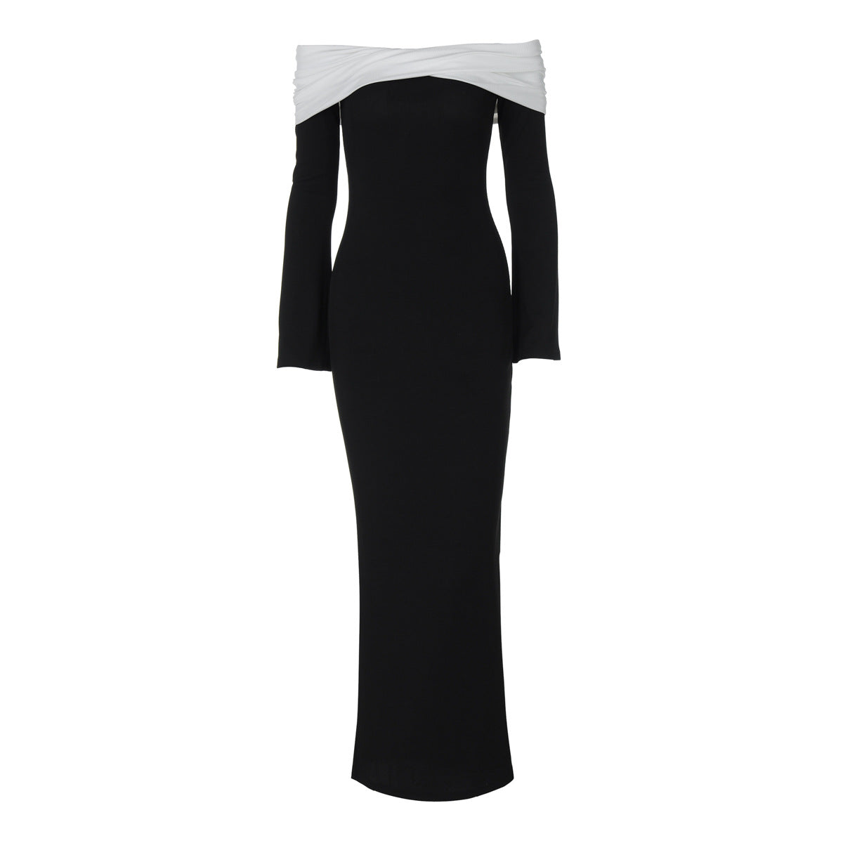 Matching Color off the Shoulder Waist Slimming Dress