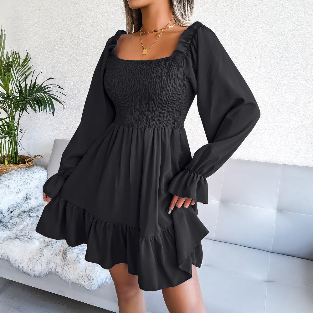 Smocked Kolly Babydoll Dress Black FINAL