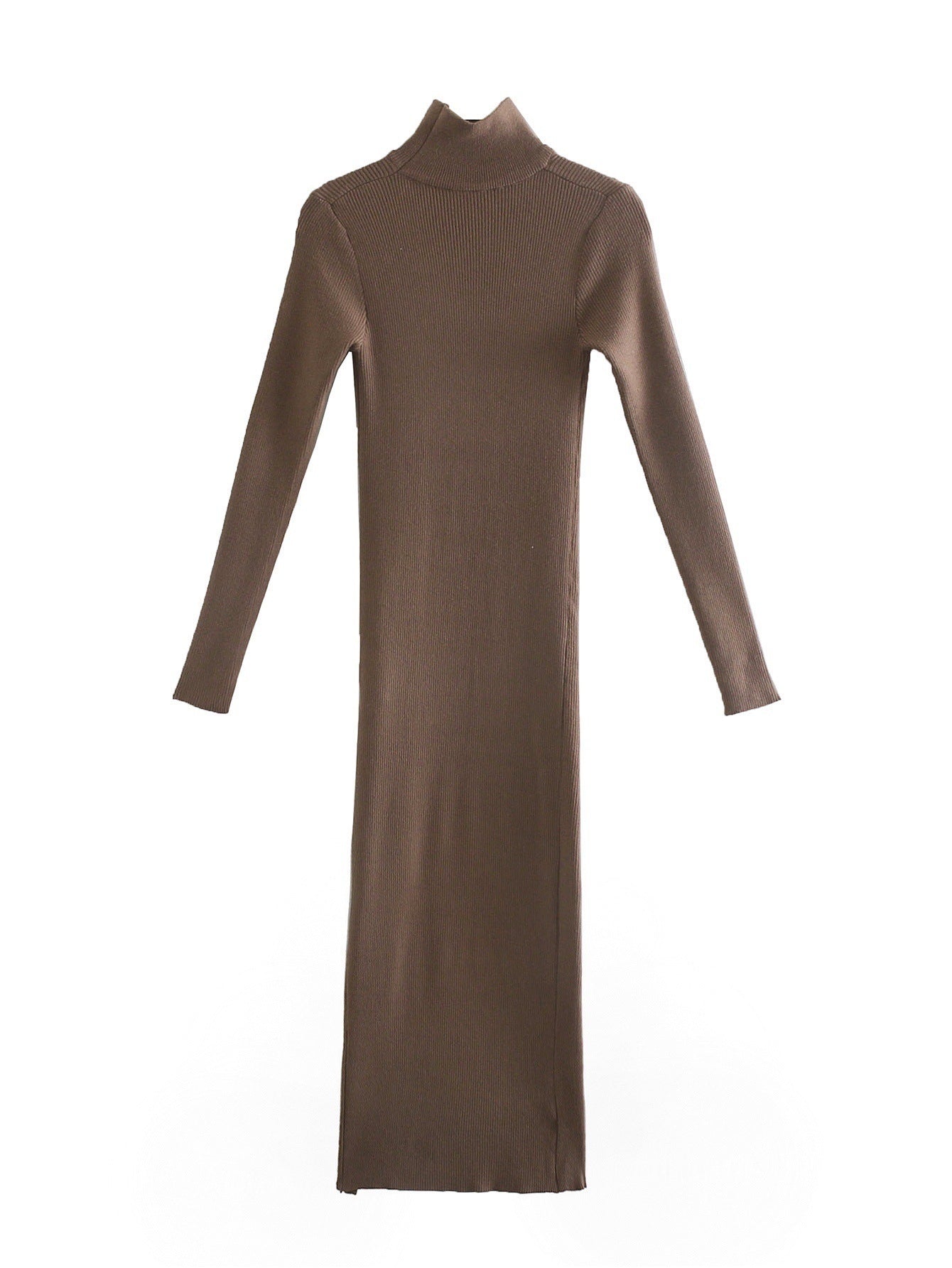 Ribbed Caleb Knit Midi Dress Caramel FINAL
