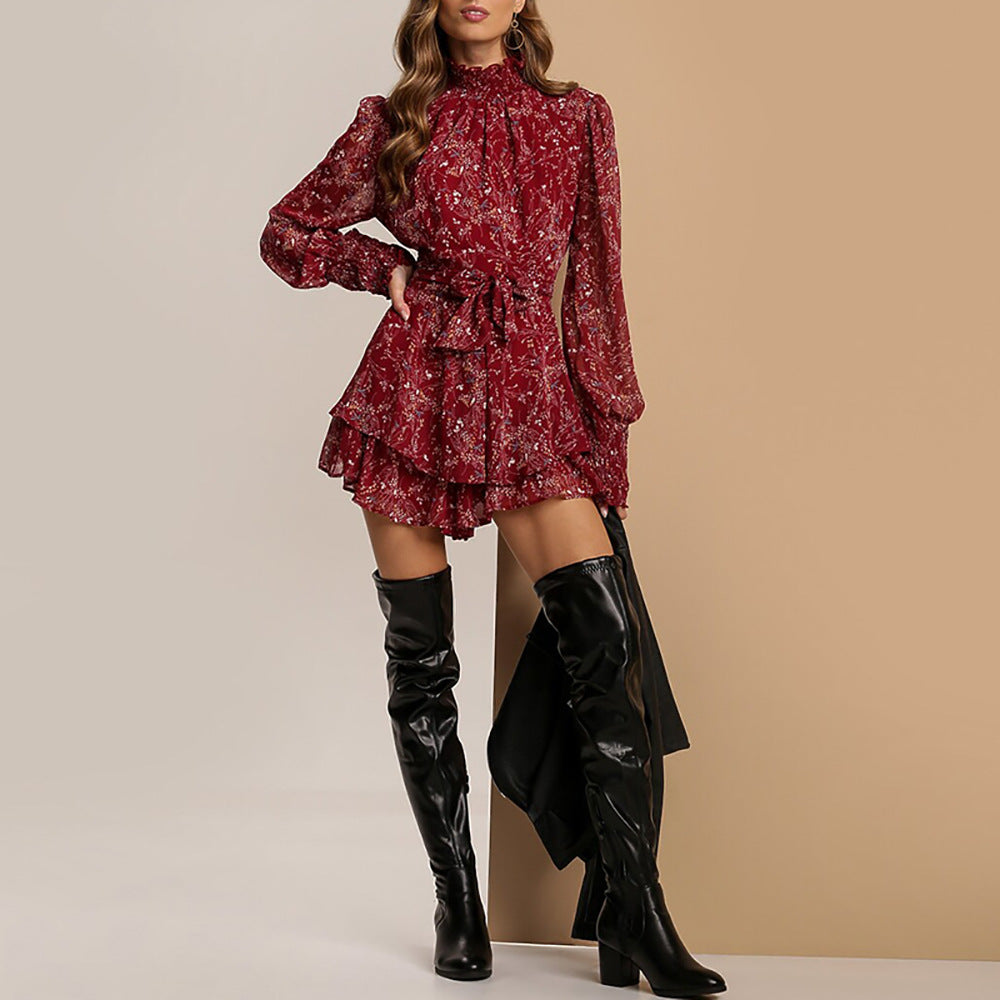 Printed Eyan Tie Dress