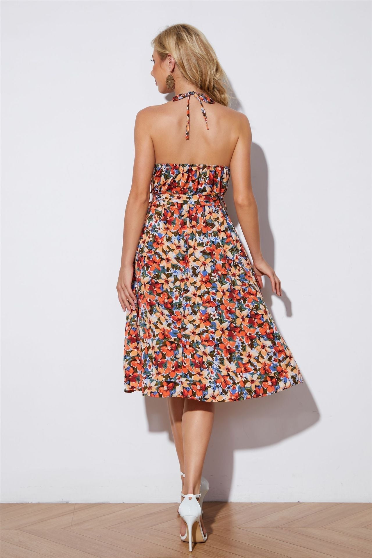 Fever Night Smocked Puff Sleeve Midi Dress