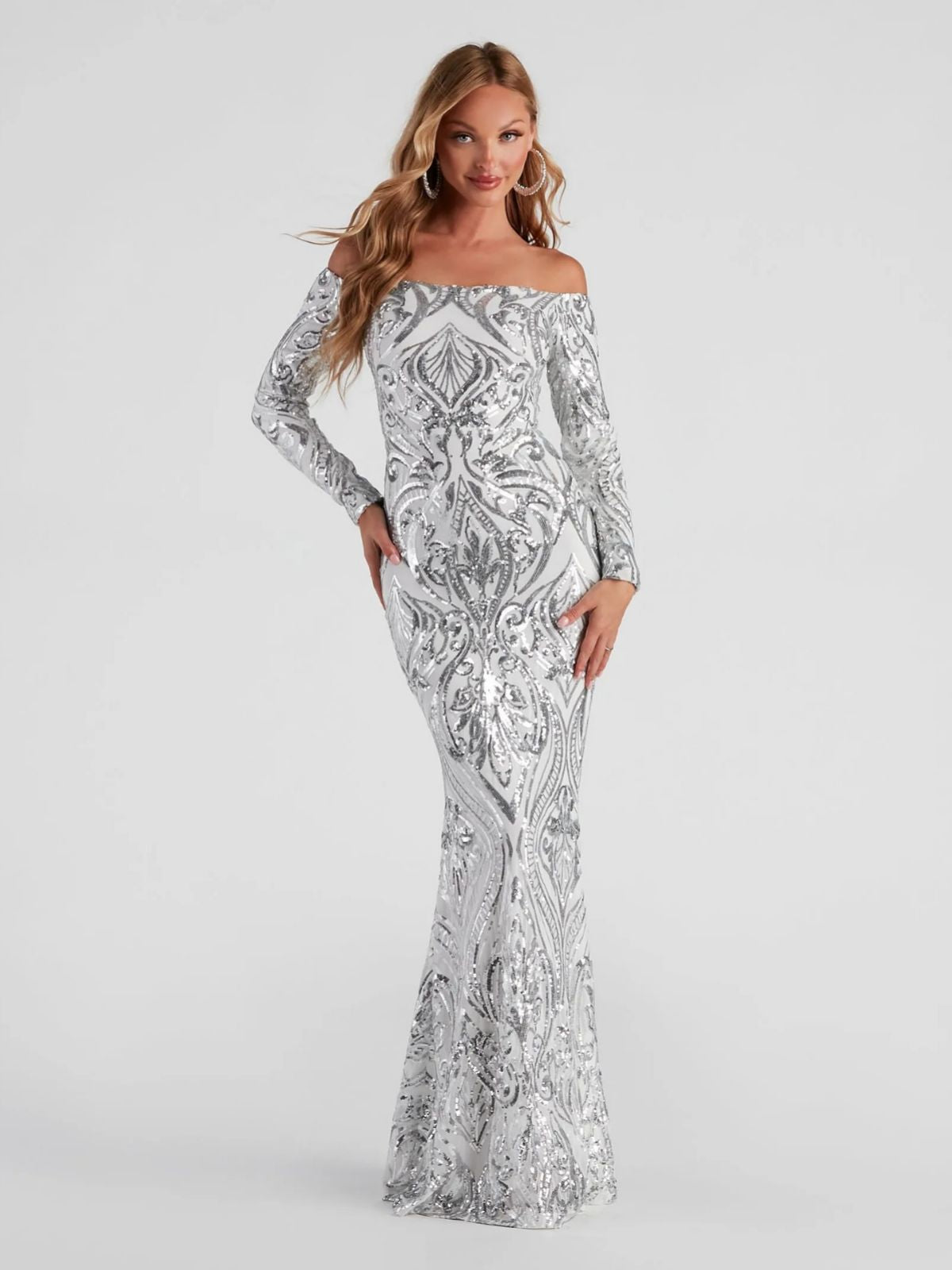 Summer Refined Sequ Sexy off Neck Dress Cocktail Evening Maxi Dress Fishtail Dress