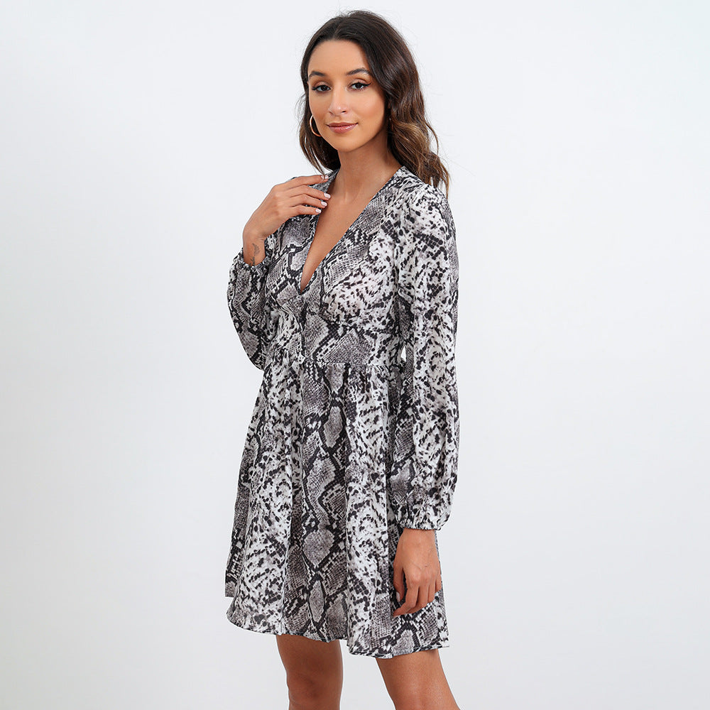 Python Laurent Print Twist Kimono Dress